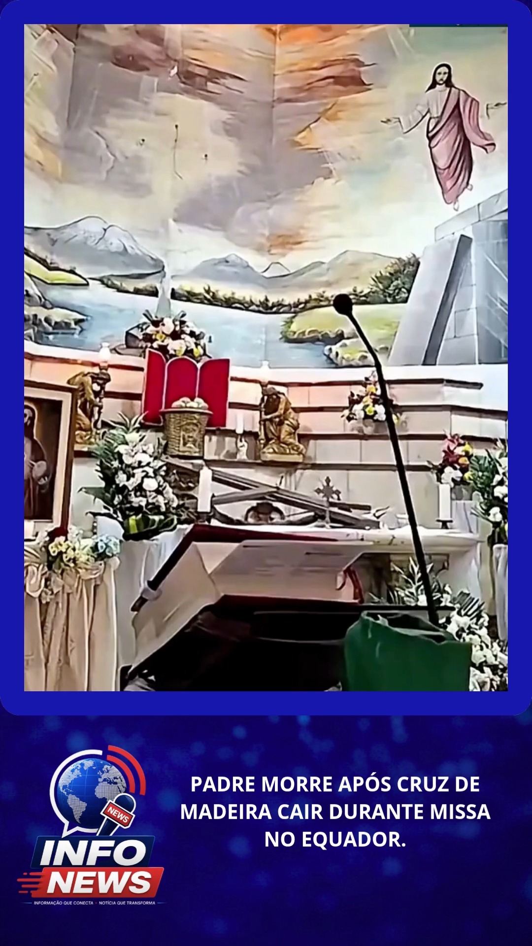 PADRE MORRE APÓS CRUZ DE MADEIRA CAIR DURANTE MISSA NO EQUADOR